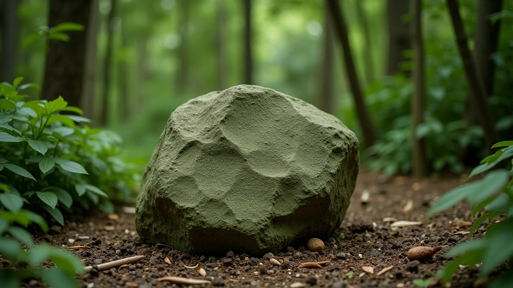 Piedra ceremonial en posición central del bosque de Tibes
